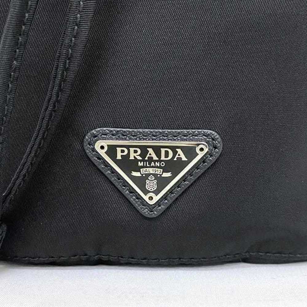 Prada Drawstring Pouch Nylon Leather Black - image 5